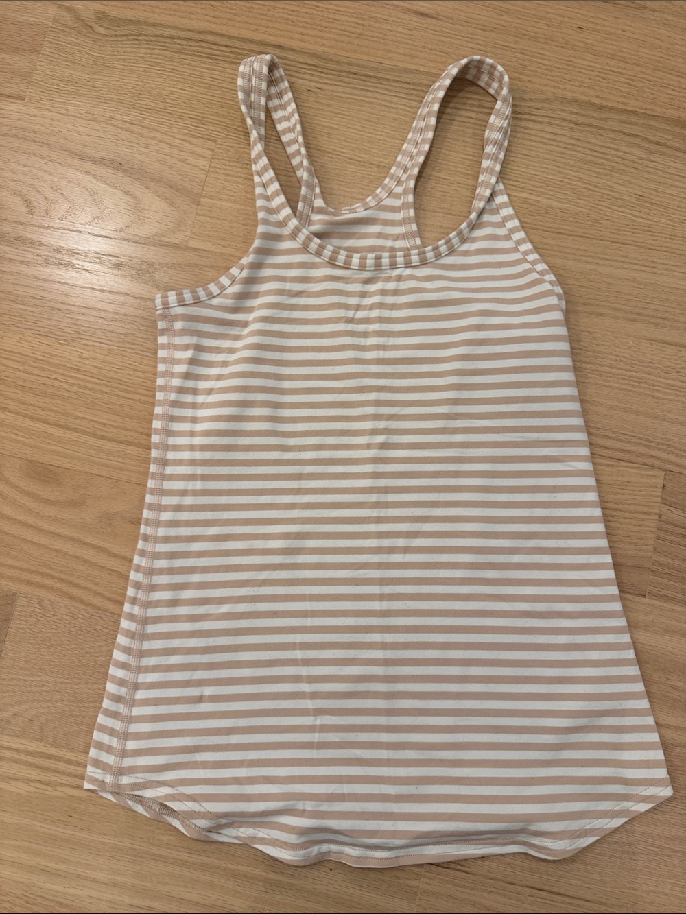 Lululemom | Beige & White Striped Racerback Tank